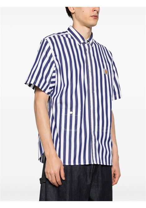 White and blue striped poplin shirt Junya Watanabe x Carhartt WIP - men JUNYA WATANABE | WMB0221